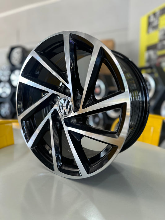 15" VW 5X100 BLACK/SILVER