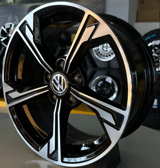 15" VW 5X100 BLACK/SILVER