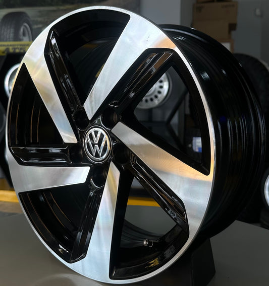 15" VW 5X100 BLACK/SILVER