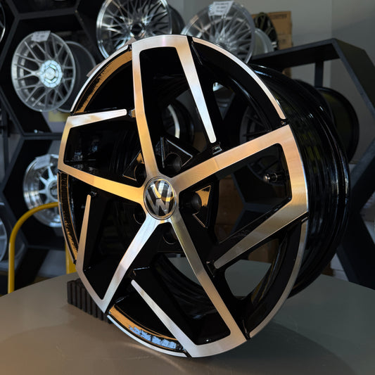 15" VW 5X100 SILVER/BLACK
