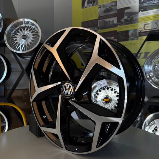 15" VW 5X100 BLACK/SILVER