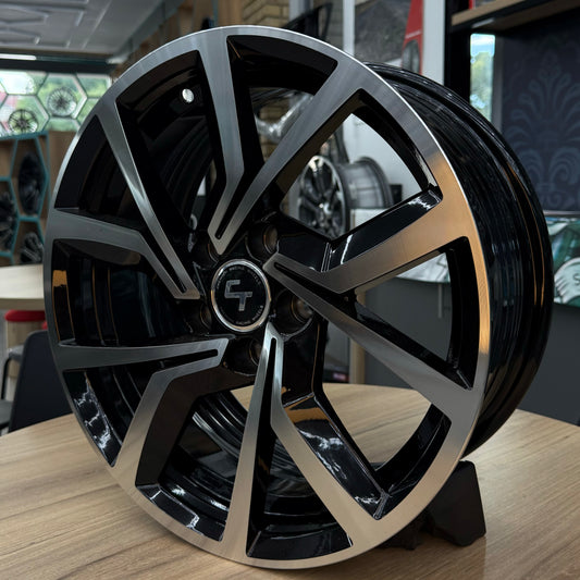 15" VW 5X100 BLACK/SILVER