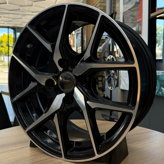 16" ALINE 4X108 BLACK/SILVER